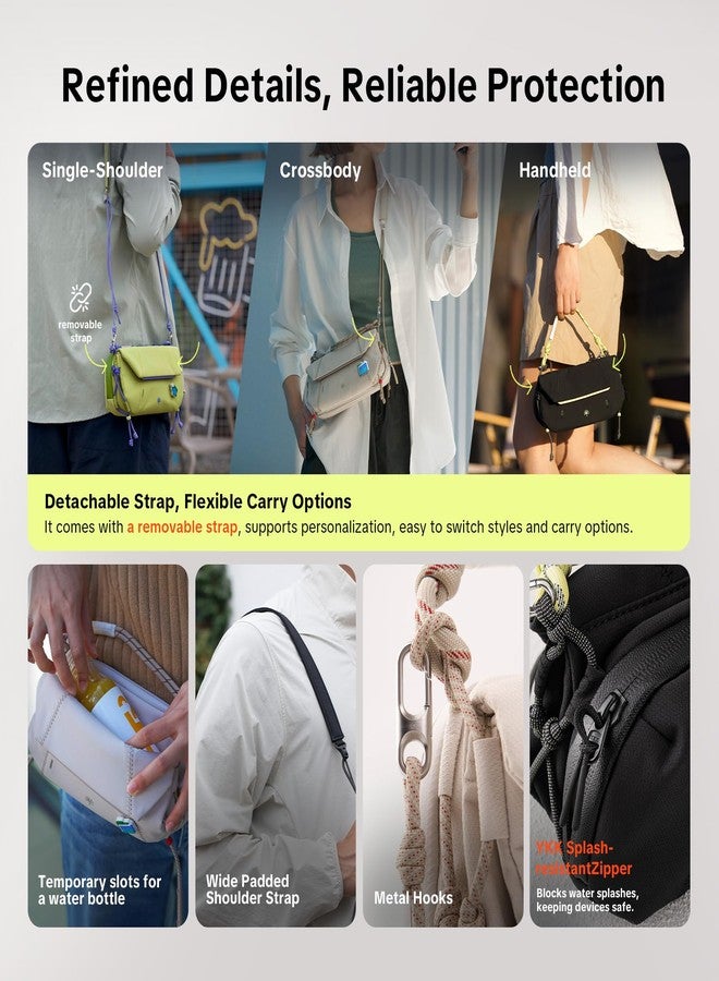 PGYTECH OneGo Pocket Sling for DJI Osmo Pocket 3, Portable Splashproof Everyday Carry Case with Detachable Strap, 2L, 3-Layer Storage Carrying Bag for Smartphones & Action Cameras Accessories, Black - Image 2